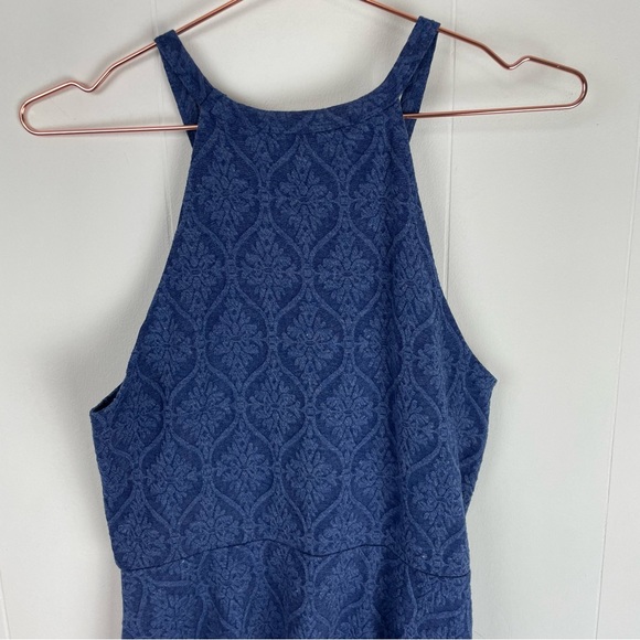 miami Navy Blue Strappy A-Line Printed Skater Dress - Picture 7 of 8